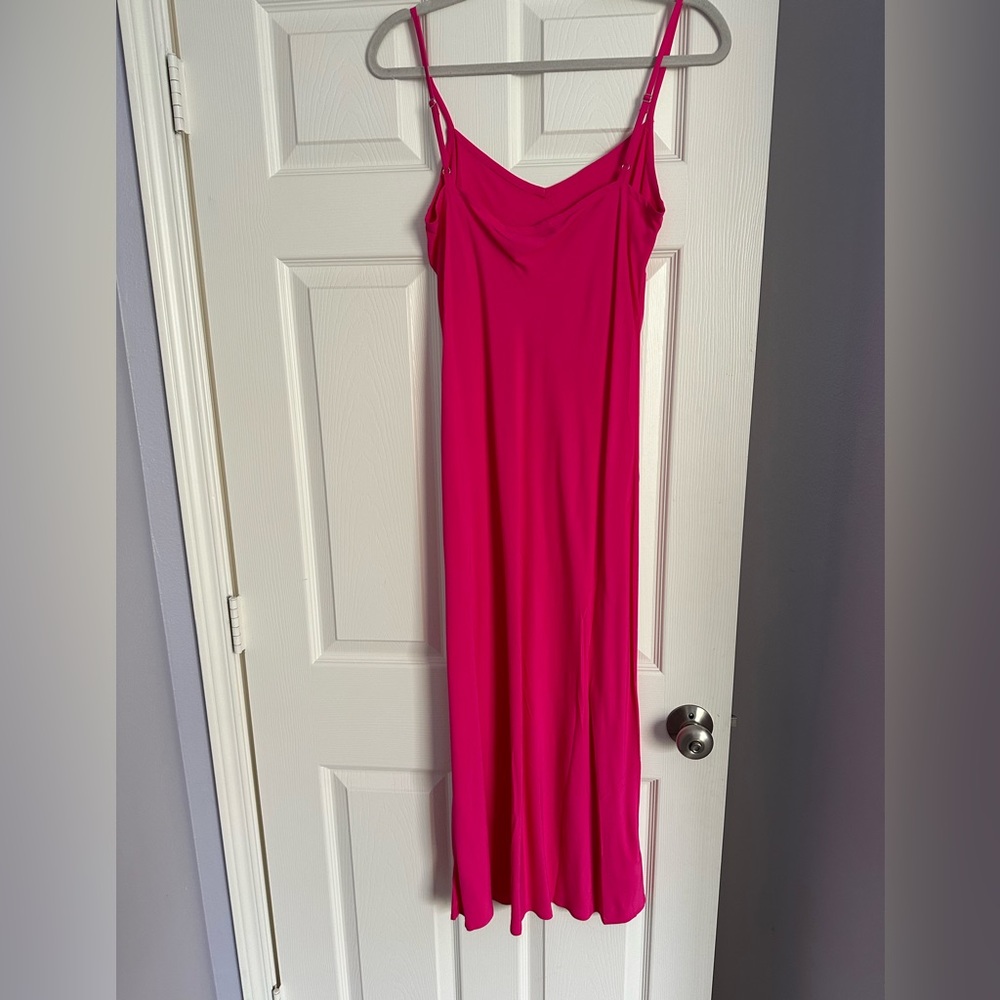 Loft sleeveless pink maxi slip dress size S